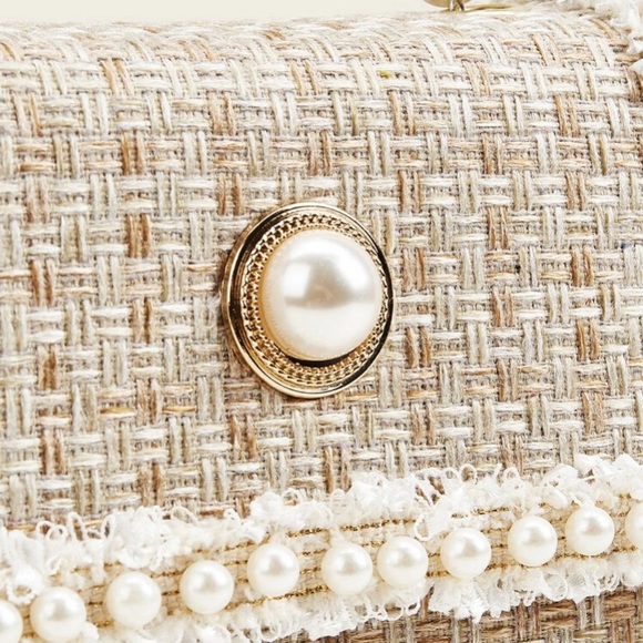 Woven tweed pearl bag - Picture 4 of 13